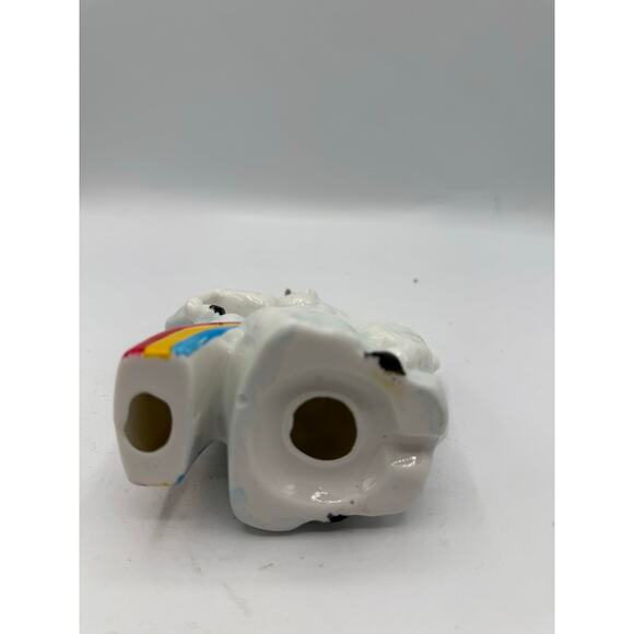 Vintage Ceramic Rearing Unicorn Figurine 6” Rainbow Cloud Gold Horn - Picture 5 of 7